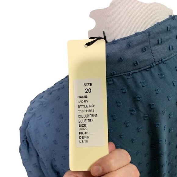 Lindy Bop Women's Size US 16 / UK 20 Fit & Flare "Ivory" Dress Belted Textured - Picture 7 of 9